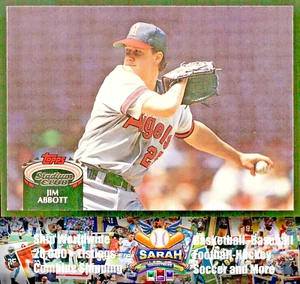 1992 Stadium Club #210b Jim Abbott - California Angels MLB Baseball Card - Picture 1 of 2