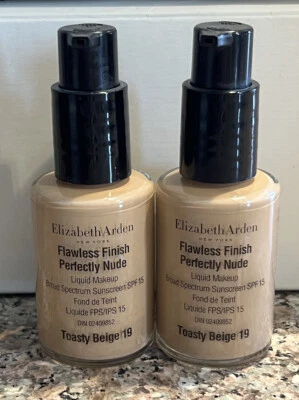 2 Elizabeth Arden Acabado Impecable Perfectamente Desnudo Tostado Beige 19 ~1oz/Cada uno Nuevo Foto 1 de 2