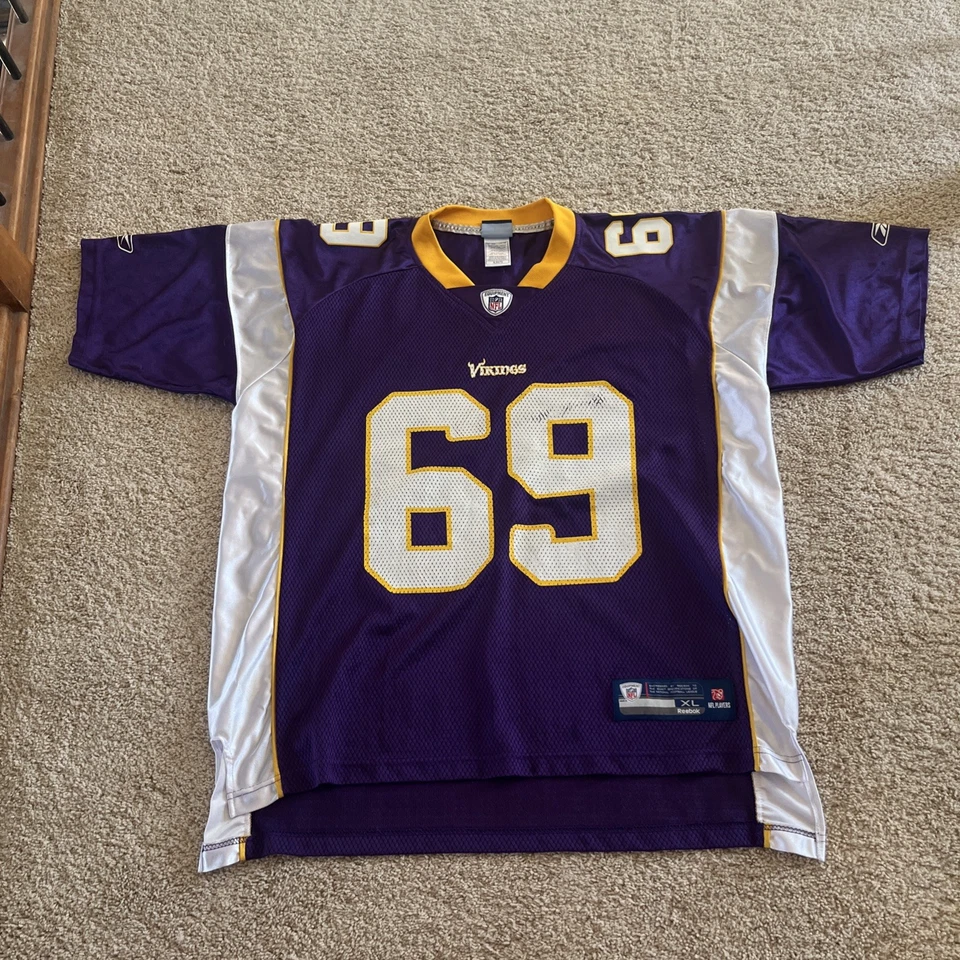 Camiseta roxa Jared Allen Minnesota Vikings #69 Reebok On Field tamanho XL - Imagem 1 de 4