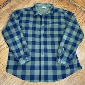COLUMBIA Flare Gun Fleece Plaid Button Down Shacket Shirt  Size XXL - Picture 1 of 12