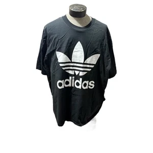 Adidas Shirt Herren 2X Schwarz 100% Baumwolle Originals Large Trefoil Logo Kurzarm - Bild 1 von 6