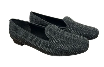 Cunas para caminar para mujer Foster cuero tejido planos talla 9,5 W negro Foto 1 de 4