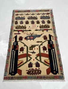 Alfombra de guerra afgana 139x90 cm alfombra de guerra alfombra merina bellamente hecha artesanías #474 - Imagen 1 de 13