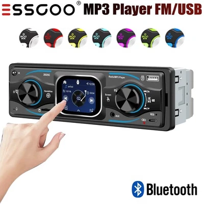 Car Stereo Radio MP3 Player Single 1 DIN AUX USB AM FM Audio Bluetooth Receiver - Image 1 of 4