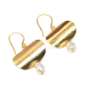 Handgefertigt beste Qualität vergoldet Schmuck Geschenk für Frauen Ohrring 1,5" q641 - Bild 1 von 5