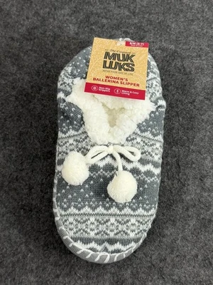 Muk Luks Women's Fair Isle Non-Slip Ballerina Slippers  S / M  5-7 Warm & Cozy - Image 1 of 2