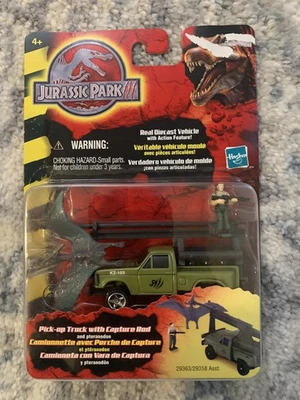Camioneta pick-up Jurassic Park III con varilla de captura y Pteranodon de Hasbro 2001 Foto 1 de 2
