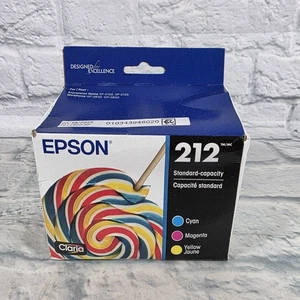 Epson 212 Cyan Magenta & Yellow Ink Cartridge Exp 02/2028 New Damaged Box - Picture 1 of 6
