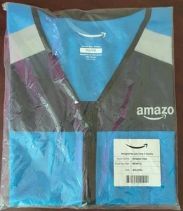 Amazon High Visibility Vest Full Zip Size 2XL/3XL Reflective BLUE w/BLACK SEALED - Picture 1 of 6