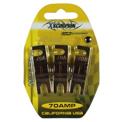 Xscorpion Mini ANL Gold Plated Fuses 3 Pack 70 Amp MANL70G - Image 1 of 4