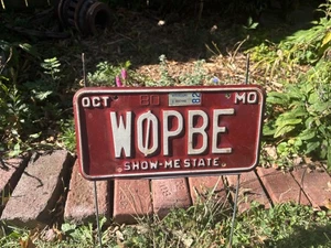 1982 Missouri Ham Nummernschild # WOPBE - Bild 1 von 3