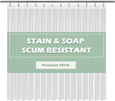 Revestimiento de cortina de ducha transparente 5 g resistente Peva impermeable con 72''x72' Foto 1 de 4