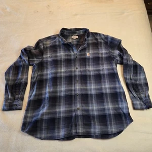 Camisa Carhartt Para Hombre 2XL Calce Relajado Manga Larga Azul A Cuadros Usada en Excelente Condición - Imagen 1 de 7