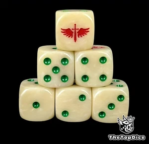 Beige angels knights for grimdark sci fi tabletop wargames D6 eternal war dice - Picture 1 of 5