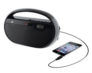 Portable Boombox Basic Radio Player Aux AM FM Black - NEW - Picture 1 of 4