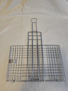  Heavy Duty Stainless Steel Folding Kebob & Fish / Burger BBQ Grill Racks - Picture 1 of 8