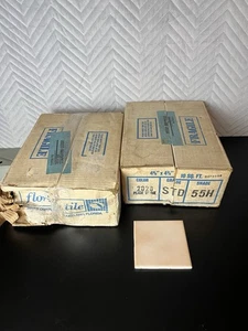 Vintage Florida piastrelle pesca bisque STD 55 H 10 piedi quadrati 2 scatole USA bagno casa - Foto 1 di 5