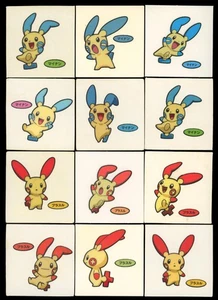 LOT (12) - Pokemon Plusle & Minun Daiichi Pan Japanese Sticker Set - Picture 1 of 2