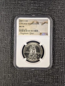 1989 D MS 70 Congress Bicentennial Half Dollar Commemorative 50c NGC Magnum Opus - Picture 1 of 4