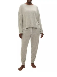 Conjunto de pijama jogger de manga larga GapBody gris para mujer de 2 piezas, talla XL - Imagen 1 de 7