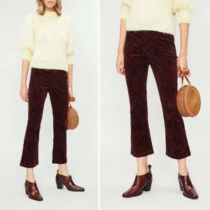 Free People Cropped-Schlaghose Paisley bedruckt Cord - weinrot - Größe 4 - Bild 1 von 8