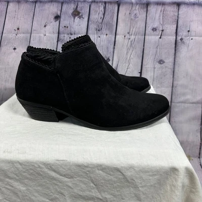 Torrid Black Faux Suede Side Dip Ankle Booties - Image 1 of 4