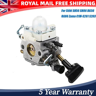 For STIHL Carburetor Carb Parts BG86 BG86C BG56 SH56 SH86 SH86C Blower C1M-S261 - Image 1 of 4