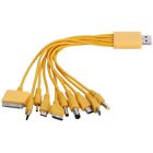 Yellow USB Cable Multi Charging Cable for Multiple Devices USB Connectors