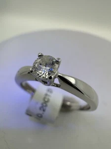 9ct White Gold 0.20ct Diamond Solitaire Ring Size N 3.7mm Stone.HM - Picture 1 of 10