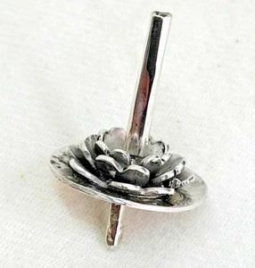 Plata de ley Dreidel rosa forma de flor única hecha por S. Ghatan Katan - Imagen 1 de 5