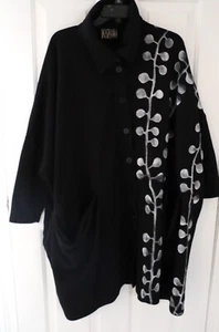 Kazuiki Art To Wear Hand Painted Button Top Dress Jacket Plus Size One Size NEW - Picture 1 of 14