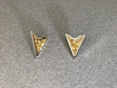Mens Silver and Gold w/ Rhinestones Collar Tips - Image 1 of 4