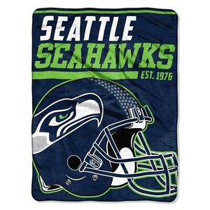 NEW Football Seattle Seahawks Micro Plush Throw Blanket 46" x 60" - Picture 1 of 1
