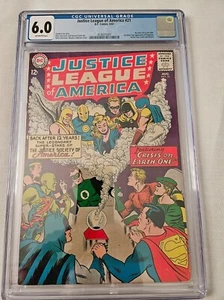 JUSTICE LEAGUE OF AMERICA #21 CGC 6.0 OW PAGES 1963 1ST JSA EARTH TWO KEY ISSUE - Picture 1 of 4