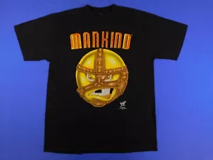 CAMICIA WWF MANKIND MICK FOLEY IS GOD VINTAGE ANNI '90 RARA WWE SENZA ETICHETTA - Foto 1 di 4