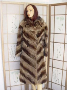 CAPPOTTO DI PELLICCIA DI PROCIONE USATO $USATO DONNA TAGLIA 2-4 - Foto 1 di 1