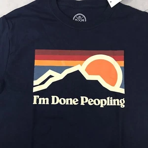 DOM Graphic T-SHIRT Herren Small I’m Done Peopling Sun Set Ride Mountain Retro - Bild 1 von 7