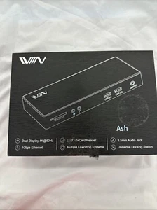 IVIIN D6902 Negro Ceniza 4K Doble Pantalla USB 3.0 Estación de Acoplamiento Universal Caja Abierta - Imagen 1 de 12