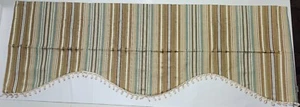 RLF Home Cornice Valance (1) 50" X 18" Ribbon Stripe Mocha NEW - Picture 1 of 5