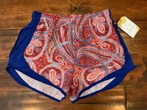 Nike Dri-Fit Red, White & Blue Paisley Print Athletic Running Shorts, Size XS - Picture 1 of 4