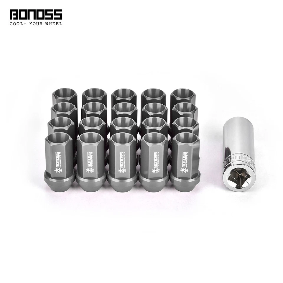 20 Aluminum Gray 12x1.5 Lug Bolt Wheel Nuts Cone for Mazda 6 RX-7 RX-8 CX-5 CX-9 - Imagem 1 de 4