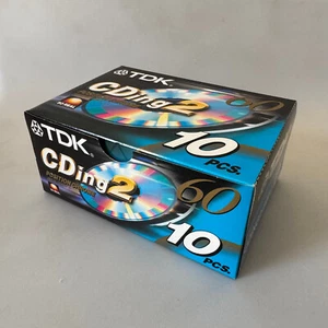 Paquete de 10 cintas de casete en blanco TDK CDing2 60 cromadas posición tipo II en caja - NUEVO - Imagen 1 de 3