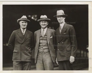 1927 Ty Cobb Returns to Baseball Connie Mack & Dan Howley Original TYPE II Photo - Picture 1 of 2