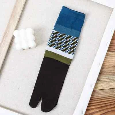 Calcetines de algodón con doble punta masculino pie dividido tobillo corto hendido otoño invierno felpa Foto 1 de 4