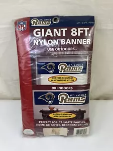 St. Louis Rams 8' X 2' BANNER 8 FOOT HEAVYWEIGHT EMBROIDERED SIGN NFL NEW - Picture 1 of 5
