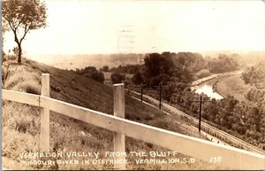 1939 RPPC Vermillion South Dakota Valley from Bluff Missouri River Postcard - Picture 1 of 2