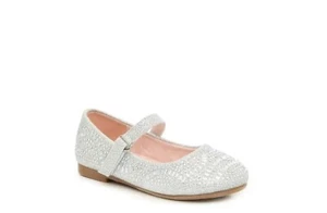Olive and Edie Silver Shimmer Flats Shoe Girls - Youth Size 6 - Picture 1 of 4