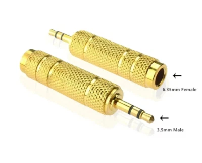 ADATTATORE JACK da 6,3 mm FEMMINA MINI a 3,5 mm MASCHIO CONNETTORE CUFFIE STEREO - Immagine 1 di 4