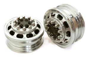 Billet Machined Alloy T5 Front Wheel Set for Hex Type 1/14 Scale Tractor Trucks - Picture 1 of 1