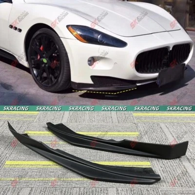 Gloss Black Front Bumper Lip Side Splitter Fits Maserati Gran Turismo 2008-2014 - Image 1 of 4